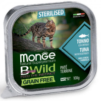 Monge Cat Bwild Graifree консервы из тунца с овощами для кошек 100г