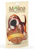 Molina Лакомство для собак Куриный стейк с сыром, 80 г.