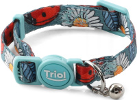 Triol Ошейник нейлоновый с колокольчиком "Божья коровка" (XS, серо-красный, 10*210-330мм)