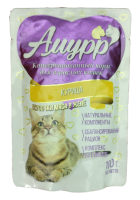 Амурр Влажный корм для взрослых кошек в желе с курицей, 100 г.