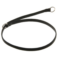 Ошейник-удавка с 2-я кольцами [лента-чулок] 10мм, 70см [чёрный] 76-233 Пет лайн