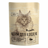 Mypets. Пауч для взрослых кошек , Телятина 85 г