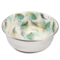 Миска металлическая на резинке "Перышки" Триол (0,32 л)