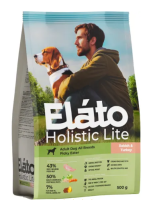 Elato Holistic Lite сухой корм для взрослых собак пород /для привередливых собак с кроликом и индейкой (500 гр)