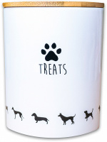 КерамикАрт бокс керамический для хранения лакомств для собак, белый (1300 мл)