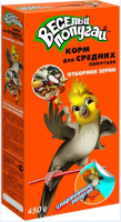 Зоомир Веселый попугай корм для средних попугаев отборное зерно, 450 г. [уценка]