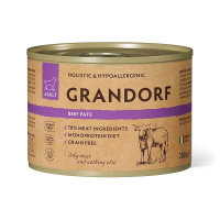 GRANDORF Консервы для собак Паштет из говядины 200 г