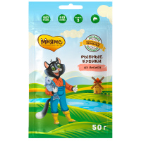 Мнямс мясные кубики для кошек из лосося «Фермерская ярмарка» линия Кот Федор 50 г