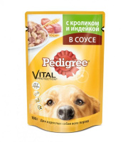 Pedigree Vital Protection Влажный корм для взрослых собак всех пород с Кроликом и Индейкой в Соусе, 85 г.