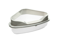 Туалет для кошек угловой с бортом "Дельта", серия HYGIENE, Triol (белый/фисташковый, 575*465*220мм)