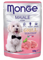 Monge Dog Grill Pouch, паучи для собак свинина, 100 г