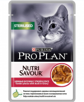 ПРОПЛАН пауч 85гр д/кошек соус STERILISED утка [уценка]