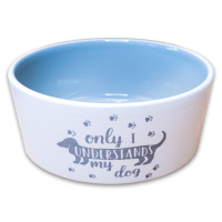 КерамикАрт миска для собак лапки, серая (1250 мл)