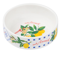 Миска Mr.Kranch для собак и кошек из фарфора "Лимоны", 350мл, белая