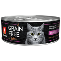 Мясной рацион Grain Free, консервы для кошек, Индейка, 100 г.