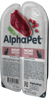 AlphaPet Monoproteinпауч для взрослых кошек мясные кусочки из Утки в соусе 80г ламистер