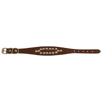 Триол Ошейник-мини кожаный двойной «Такса» с украшением, 35*340 мм.