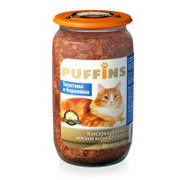 PUFFINS консервы для кошек [телятина, баранина], 650 г.