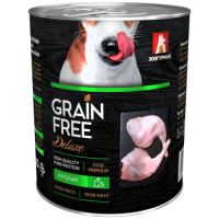 Мясной рацион Grain Free, консервы для собак, Кролик, 350 г.