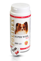 T.E.C. Pharmacephtic Polidex Super Wool plus витамины для шерсти собак, 500 таблеток (150 табл)