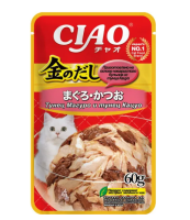 Inaba Ciao Kinnodashi влажный корм для взрослых кошек Тунец Магуро и Тунец Кацуо, в паучах - 60 г