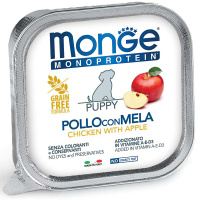 Monge Dog Monoprotein Fruits консервы для щенков паштет из курицы с яблоком 150г
