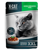 X-Cat XL пауч для кошек с уткой в яблоках 85 гр