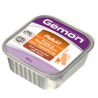Gemon Dog для взрослых собак, паштет с кусочками индейки, консервы 150 г