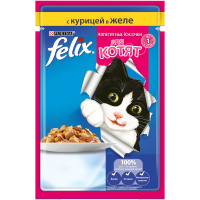 FELIX пауч для котят, с курицев в желе, 75 г.