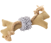 Игрушка брезентовая "Кость с резиновыми кольцами с шипами, канатами", 20 см Пет лайн