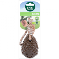 Триол Игрушка для собак из термопластичной резины "Шишка с верёвкой", 90/290 мм.