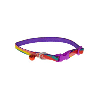 Ошейник пластик-косточка "Радуга" 10 мм*30 см Пет Лайн (фиолетовый)