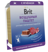 Brit Premium Воздушный паштет Ягненок для кошек с чувствительным пищеварением, 100 г.