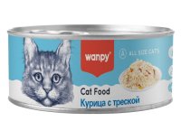 Wanpy Cat Консервы для кошек "Курица с треской" 95 г