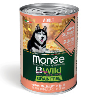 Monge Dog BWild GRAIN FREE беззерновые консервы из лосося с тыквой и кабачками для собак (400 гр)