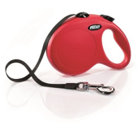 Flexi New Classic M/L рулетка до 50 кг. 5 м., лента, красная