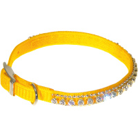 Ошейник Большой со стразами "Мини" 10мм [23-28см] [жёлтый] 70-0977