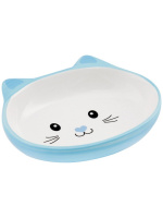 КерамикАрт миска керамическая для кошек 160 мл Мордочка кошки (голубая)