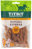 Титбит Лакомство для собак мини пород Нарезка куриная 70г [уценка]