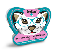 ЗооРинг консервы д/к Кусочки в желе с Кроликом для стерилизованных кошек, 100 г