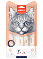 Wanpy Cat Лакомство для кошек "нежное пюре" из тунца и лосося ПОШТУЧНО