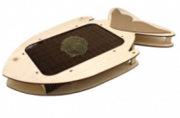 GoSi Когтеточка на стену Фигурная "РЫБА" из ковролина с канатом + мята