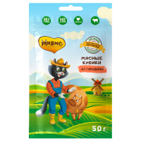 Мнямс мясные кубики для кошек из говядины «Фермерская ярмарка» линия Кот Федор 50 г