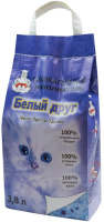 Белый друг Силикагелевый наполнитель для кошек, 3,8 л.