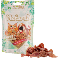 Molina Best Friends, лакомство для кошек и собак, "Чипсы с ягненком и треской", 40 г (Утиные чипсы с треской, 40 г)