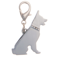 Адресник "Силуэт" Овчарка со стразами 39*21 мм, гравировка 19015 Пет лайн