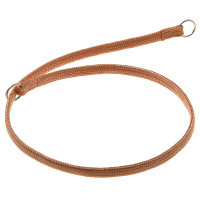 Ошейник-удавка с 2-я кольцами [лента-чулок] 7мм, 60см [св.-коричнев.] 76-1016 Пет лайн