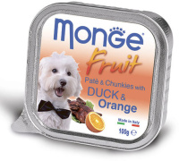 Monge Dog Fruit консервы для собак утка с апельсином в паштете, 100 г.