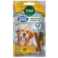 Лакомство для собак крупных пород "Палочки жевательные", DENTAL NORM, Triol (120 гр)