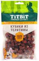 Титбит 24607 Кубики из телятины для собак мини пород 100г